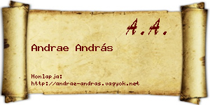 Andrae András névjegykártya