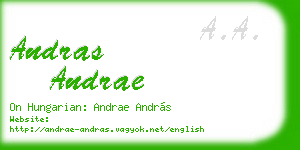 andras andrae business card